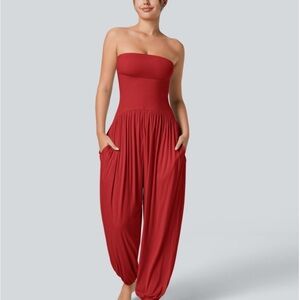 HALARA Strapless Red Jumpsuit